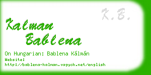 kalman bablena business card