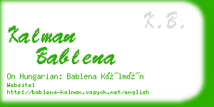 kalman bablena business card